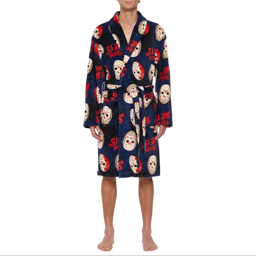 Friday the 13th Plush Men's Robe with Pockets and Belt AGE 17 + ONE SIZE FIT MOS